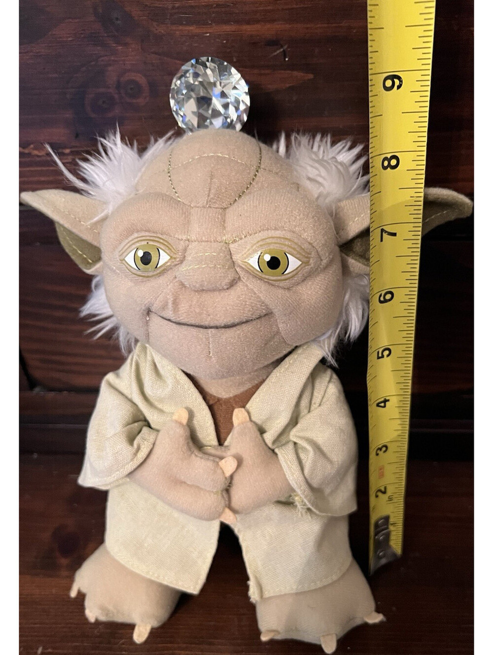 Star Wars Yoda furry white hair Plush Doll 8 1/2” toy
